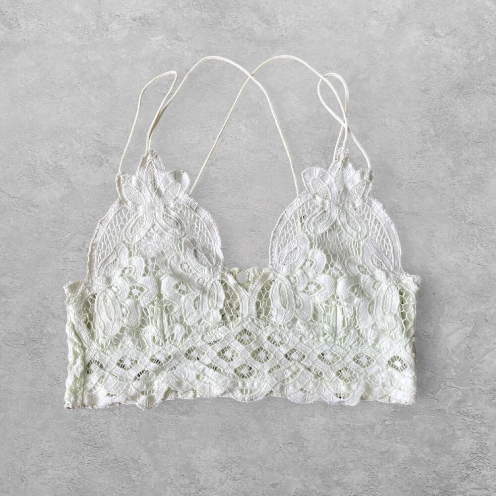 Free People FP One Mint Lace Bralette XS Boho Y2K Cottagecore Coquette